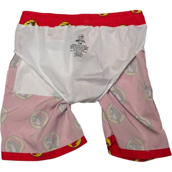 Buc-ee's Swim Trunks Red Yellow Youth Medium - Picture 5 of 5